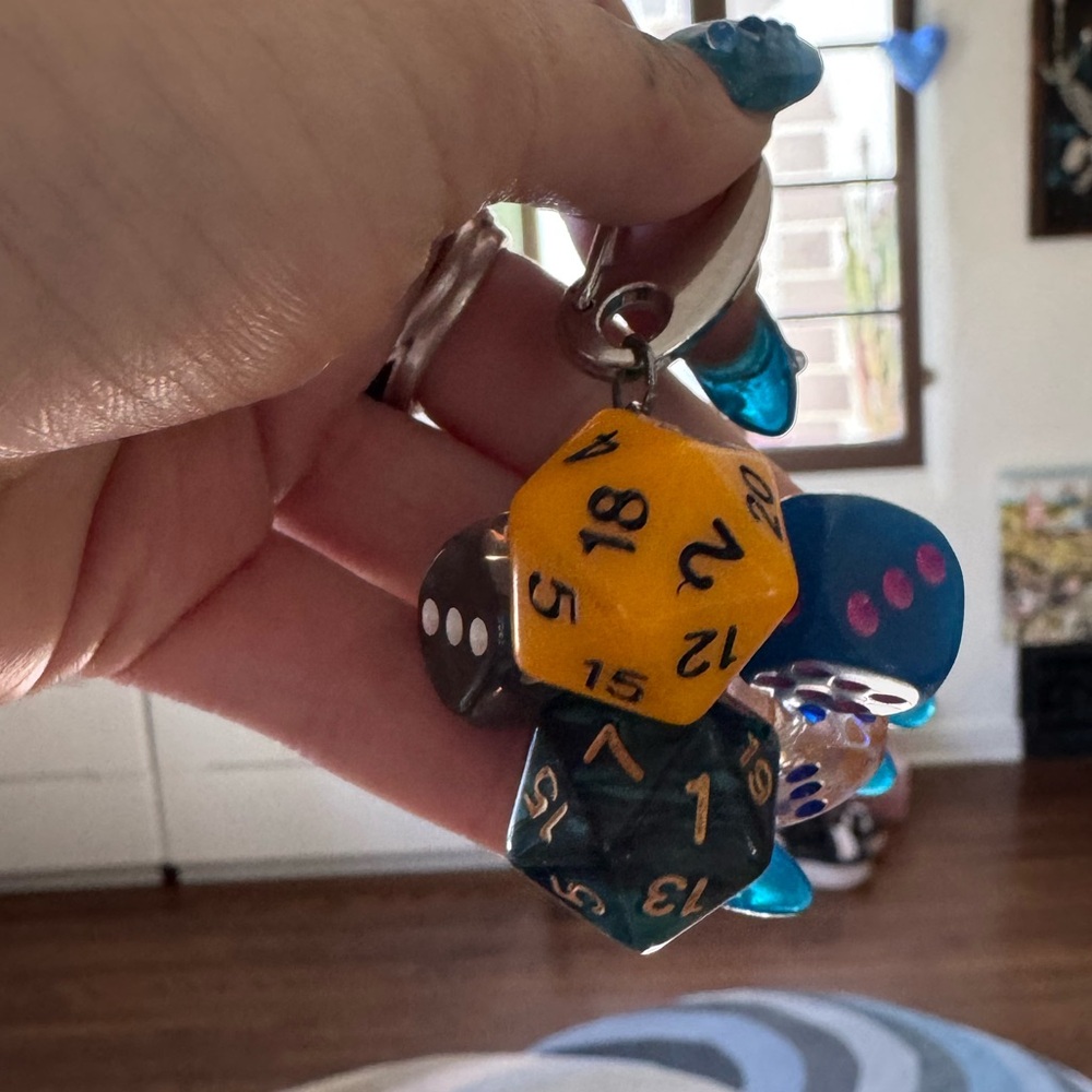 Multicolor Dice Keychain - Picture 5 of 7